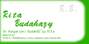 rita budahazy business card